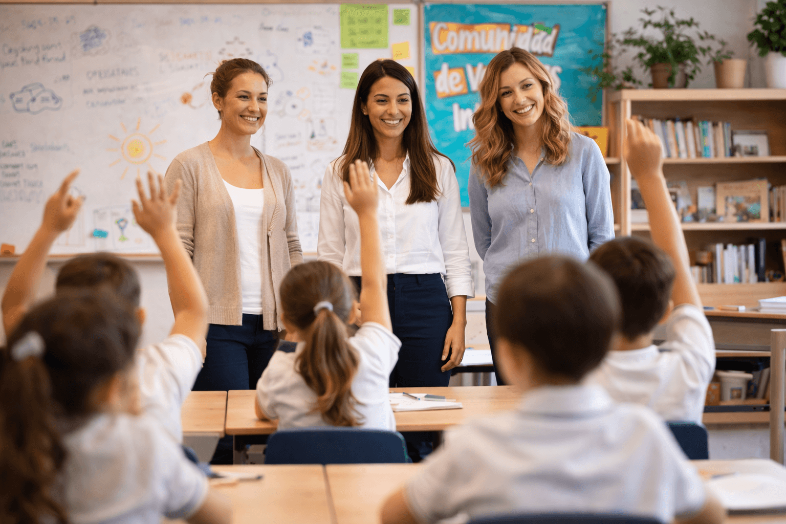 Familias y estudiantes en una actividad del Colegio del Sol