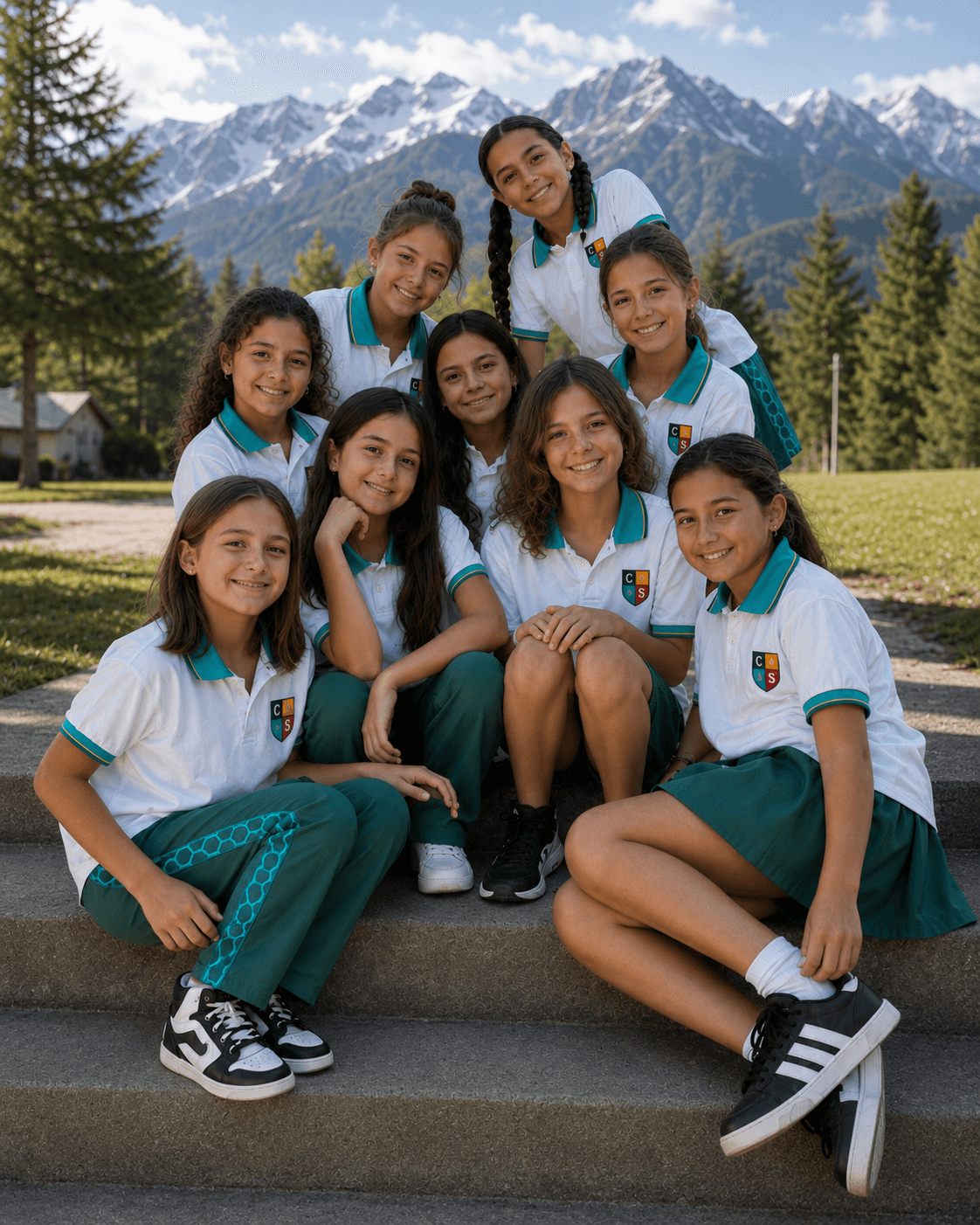 Docentes y alumnos en una actividad del Colegio Del Sol
